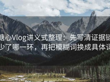 糖心Vlog讲义式整理：先写清证据链少了哪一环，再把模糊词换成具体词