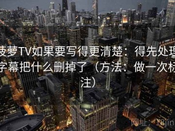 菠萝TV如果要写得更清楚：得先处理字幕把什么删掉了（方法：做一次标注）